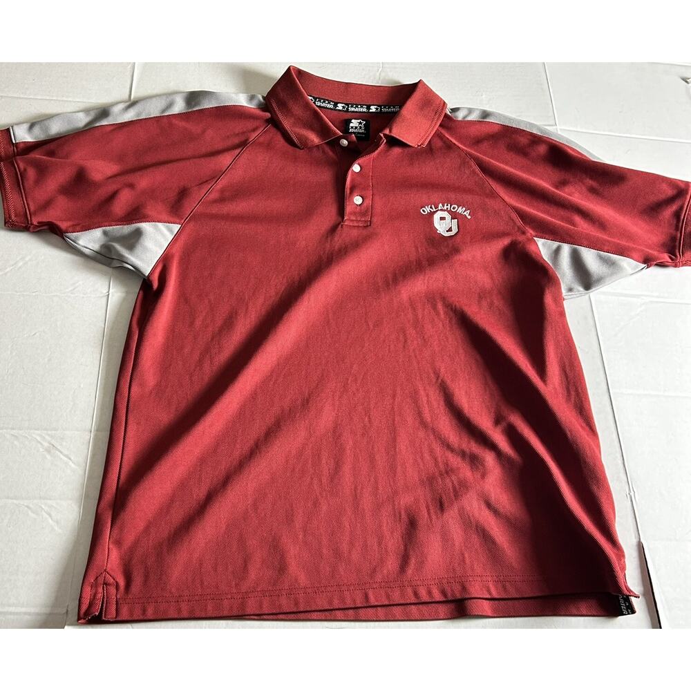 Vintage Oklahoma Sooners Starter Polo Shirt Men Large College Football